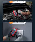 Digital Multimeter With TRMS 4000 Counts Auto Ranging Volt Meter Ohmmeter NCV Capable shown measuring DC and AC voltage