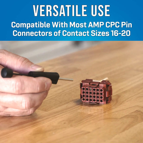 R-5926 Pin Extractor For AMP CPC Connectors Sizes Sixteen To Twenty, Three Inch Length, hand tool removing pin from connector
