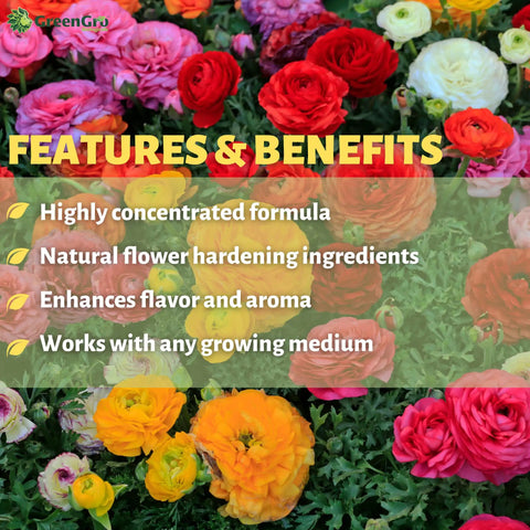 Flower Finisher Organic PK Bloom Booster 1 5 7 Final Weeks Of Flowering For Peak Phosphorus And Potassium Load That Supercharges Resin Rush And Bud Density For Indoor Outdoor Growers 2 Pound Bag features panel with flowers