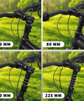 Different lengths of Beefy 100mm Bike Stem Riser Extender For 1 1/8 Inch Forks shown on bicycle handlebar