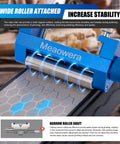Close-up of Pro Grade Chisel Sharpening Kit With Sharpening Stones And Honing Guide, highlighting wide roller design.