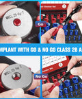 57Pcs Thread Checker Kit With 33 Standard And 24 Metric Sizes, Detachable Thread Gauge kit in use checking threads.