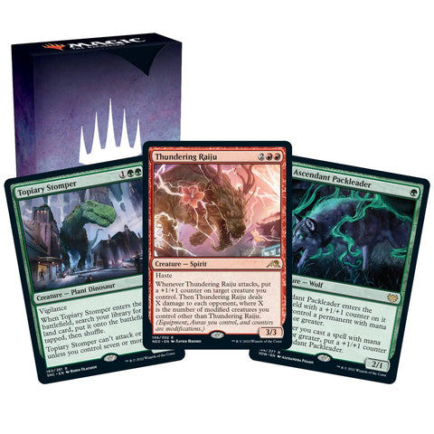 Starter Kit 2022 With Two Ready To Play Decks, Play Guide, And Handy Card Storage Boxes For On The Go Strategy, art cards in focus