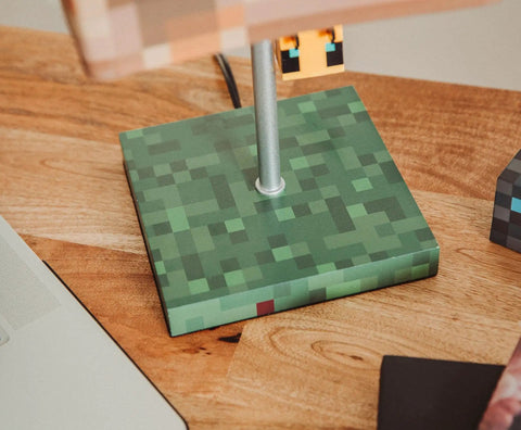 Base of Pixelated Yellow Bee Nest Block Desk Lamp With 3D Bee Puller And LED Mood Light For Bedroom Desk Playroom Pixel Gaming Decor