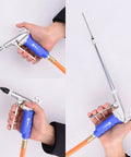 Pro Grade High Flow Air Blow Gun Kit With 9 Blower Tips And 6 Inch Extensions for Quick Cleanups featuring needle and rubber tips.