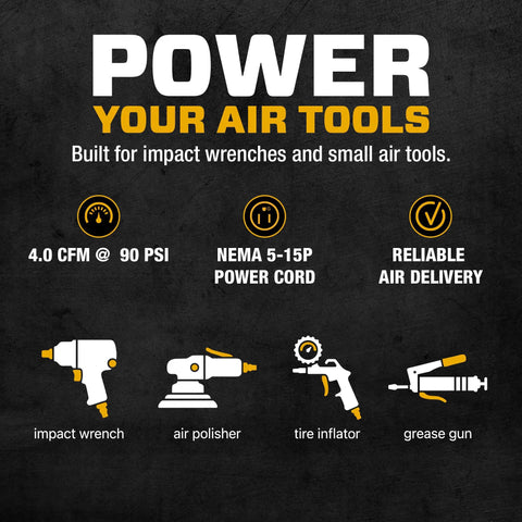 Mi-T-M 3 Gallon Portable Air Compressor Oil Free.1.5 HP Induction Motor4.0 CFM At90 PSI Quiet Operation For Impact Wrenches Grinders And Nailers Lightweight Professional Tool Easy To Carry Anywhere