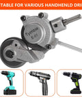 Electric Drill Plate Cutter Attachment For Metal Cutting Easy Install Shears For Iron Steel Copper Aluminum shown with drills