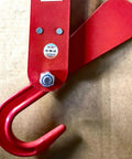 Close-up view of One Ton Alloy Steel Forging Automatic Disengaging Hook Rigging Ring Eye Hook for chemical industry.