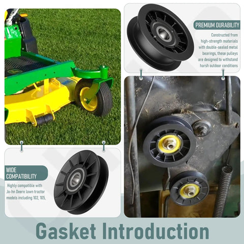 GX20286 GX20287 V Idler Pulley And Flat Idler Pulley Kit shown with lawn mower compatibility details