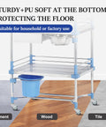 Heavy Duty Prep Table Casters With Locking Brake Set Of Four 4 Inch Expanding Stem Wheels For Commercial Kitchen and Workbench tube legs on a rolling cart.