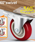 Heavy Duty 5 Inch Swivel Caster Wheels Set Of 4 With Dual Locking Brakes Silent Polyurethane Wheels Plate Mounted Bearings 360 Degree