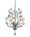 Marie Chrome 4 Light Crystal Chandelier 13 Inch Diameter Handcrafted Modern Rustic Ceiling Fixture With Sparkling Crystals For Living Room And Dining Area Vibe, showing close-up of crystal and chrome detail.
