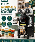 Pro Level Automatic Cup Sealer Machine For Boba And Cafe Shops Commercial Drink Capper with clear cup sealing drinks
