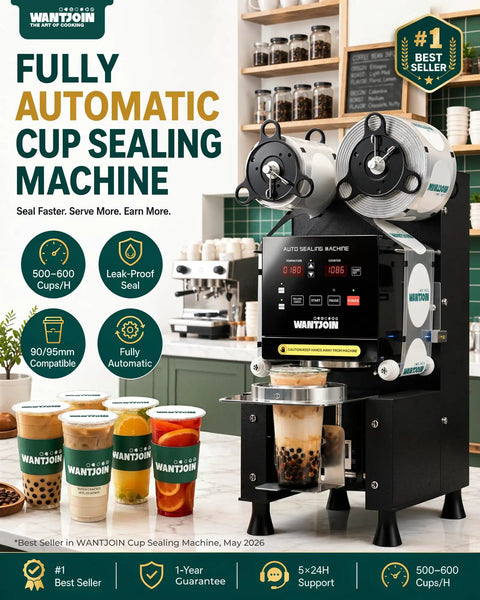Pro Level Automatic Cup Sealer Machine For Boba And Cafe Shops Commercial Drink Capper with clear cup sealing drinks