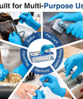 Next Level Medical Grade Three Mil Nitrile Exam Gloves for salon, pet care, and food prep with a smooth fit and heavy grip.