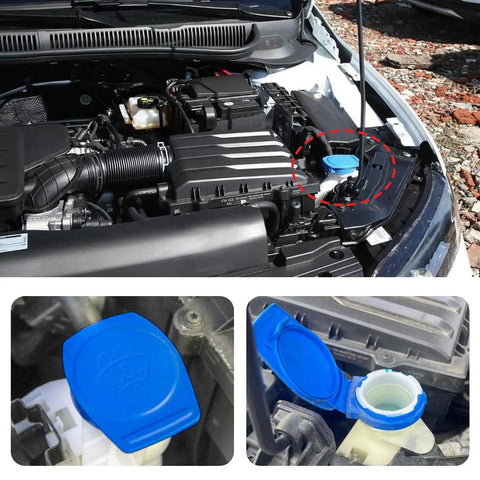 Windshield Washer Fluid Cap For VW Atlas Tiguan Jetta GTI Replacement Reservoir Cap Durable Leak Proof ABS Plastic High Temperature Resistant No Spill Seal Tight For Windshield Wiper Fluid Tank Automotive Accessories