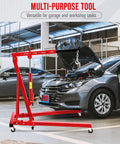 Badass Heavy Duty Folding Engine Crane With Manual Lever 4400 Lbs Hydraulic Cherry Picker Shop Lift in garage lifting engine.