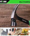 16 Oz Claw Hammer With Magnetic Nail Holder for Easy Start, showing ergonomic non-slip handle on wood surface.