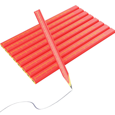 Tough As Nails Carpenter Pencils For Construction And Woodworking Marking Projects Featuring Durable Flat Bodies and Bold Graphite Cores.