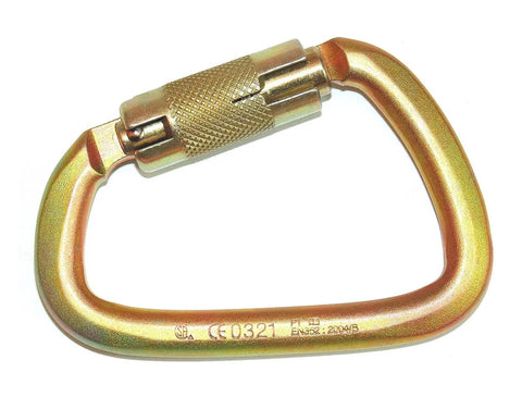 Stainless Steel Carabiner 50 kN Rated Heavy Duty Locking Carabiner With Auto Twist Gate And One Inch Opening ANSI CSA EN 362 Certified