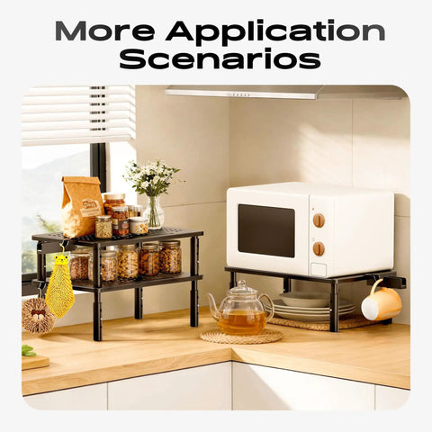 3 Height Adjustable Monitor Stand Riser For Desk And Workstation Elevates Computer Laptop TV And Printer With Metal Shelf