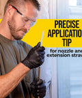 Man using High Precision Spray Foam Gun For Insulating Foam Sealant With Adjustable Flow Control Contractor Grade Pro Applicator And Non Stick PTFE Coating For Smooth Precise Application And No Fuss Cleanup