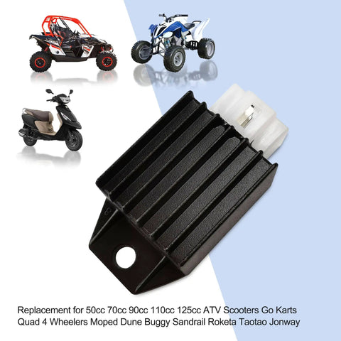 12V 4 Pin Drop In Ready Voltage Regulator Rectifier Replacement For 50cc To 125cc ATVs Scooters Go Karts Quads Moped