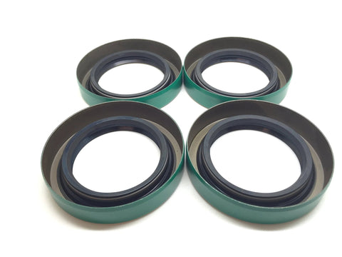 Trailer hub wheel grease seals, pack of four, 1.719 in x 2.565 in, green outer ring with black inner seals