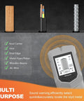 Beam Finder for Walls LCD Display Audio Alarm Leveler Detector Tool detecting wood, metal, and AC wiring in wall.