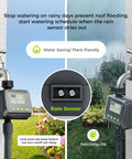 Sprinkler Timer For Garden Hose, No Fuss Programmable Watering Scheduler With Rain Delay, showing rain sensor detail