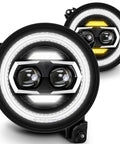 Jeep Wrangler JL JLU Gladiator JT 9 Inch Round LED Headlights Upgrade With Dual Halo DRL DOT Approved Front Lamps