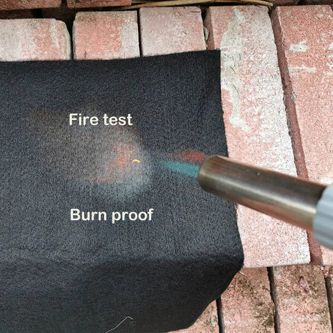 Heavy Duty Built Tough Welding Blanket Fireproof Withstand Up To 1800F Heat Resistant Carbon Felt for Welders, flame test on bricks