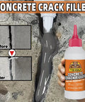 Heavy Duty Asphalt Crack Filler Blacktop Driveway Sealant That Flexes In Extreme Weather To Slash Repair Trouble And Keep Your Concrete Pavement Looking Slick And Totally Legit applied to concrete cracks with before and after comparison.