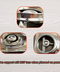 Close-up of pan support on Two Burner Portable Propane Stove With Auto Ignition 20000 BTU Stainless Steel Outdoor Cooktop