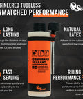 Endurance Formula Tubeless Bike Tire Sealant With Injector For MTB Road CX And Gravel Bikes Eight Ounce Bottle Long Lasting Fast Sealing With Nanoparticle Technology Seals Punctures Up To One Quarter Inch