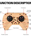Wooden RC Drone Kit With Snap Together Design No Glue Needed Beginner Friendly Remote Control Quadrotor Flying Toy remote control image