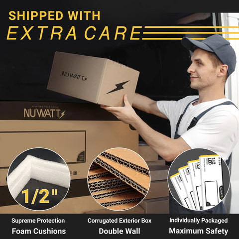 Worker handling package for 1 By 2 Foot LED Flat Panel Light With No Fuss 5CCT Color Temperature 2700K To 5000K, 2000 Lumens, 22W