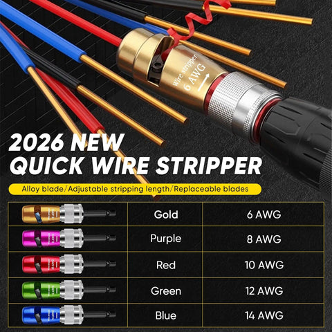 2026 wire stripper with alloy blade and 6 AWG rating from 8 In 1 Wire Stripper And Wire Twister Kit For Drill Driven Electrical Work