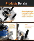 Front Wheel Hub Bearing Assembly 513214 5 Lug 2 Pack With ABS details showing bearing flange, bolts, and rings