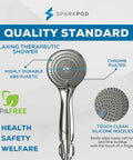 High Pressure 3 Function Handheld Shower Head With Five Foot Hose And Bracket, 3.75 Inch Wide Rain Shower highlighted features