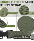 Beefy Tree Stand Straps For Climbing Stands Hang On Stabilizer Straps With Buckle, Green Double-Layer, Supports Up To 200 lbs