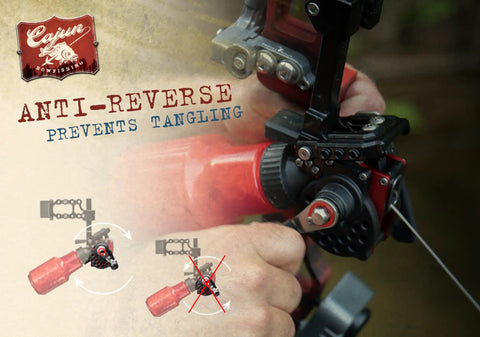 Bowfishing Winch Pro Reel With One Hand Operation, Fighting Wheel Brake, Rugged Aluminum Frame, anti-reverse mechanism