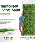 Artificial Rainforest Living Wall Grass Panels 20 By 40 Inch 5 Pack For Indoor Outdoor Use Hedge Leaf Privacy Screen Garden
