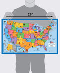 World And United States Map Posters For Kids Double Pack Laminated 18 By 29 Inches Colorful Illustrated Kid Friendly Set Of 2