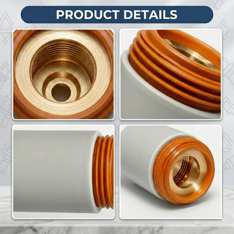 Close-up view of 2 Pack Retaining Cap 120600 For Your 600 800 900 Plasma Cutters Fits PAC120 PAC121 PAC123 PAC125 Torch
