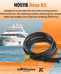 Two 16 Ft Outboard Hydraulic Steering Hose Kit HO5116 For SeaStar Teleflex Systems With Pre Attached Fittings on boat backdrop