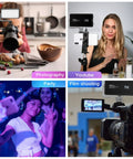 Pro-Grade Pocket RGB LED Video Light With 7200mAh Battery used for photography, YouTube, parties, and film shooting.