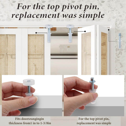 8 Piece Bi Fold Door Top Roller Guide Wheel With Spring Loaded Pivot Hardware Kit installation on folding door