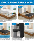 Step-by-step installation of Heavy Duty Full Size Bunkie Board Two Piece Split Design on a bed frame.