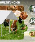 Walk In Metal Chicken Coop With Water Resistant Cover And Anti UV Roof Durable Galvanized Steel Pen for various animals